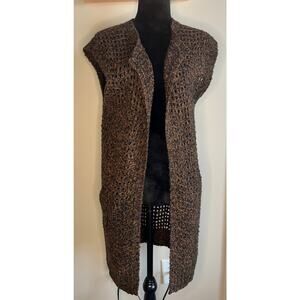 Sanctuary Knit Brown Open Front Sweater sz XS